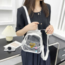 Transparent Backpack Waterproof Letter Love PVC Women Fashion Students Schoolbag