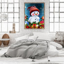 11CT Printed Full Embroidery Snowman Needlework DIY Cotton Craft Home Decor
