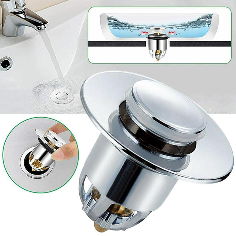 Anti-Clogging Popping Core Sewer Universal Bathroom Sink Stopper Wash Drainer`