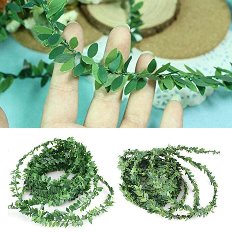 Silk Wreath Green Leaf Iron Wire Artificial Vine Wedding Gift Decor TOP DIY P5G9