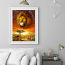 Full Round Drill 5D DIY Diamond Painting Lawn Lion Embroidery Rhinestone Picture