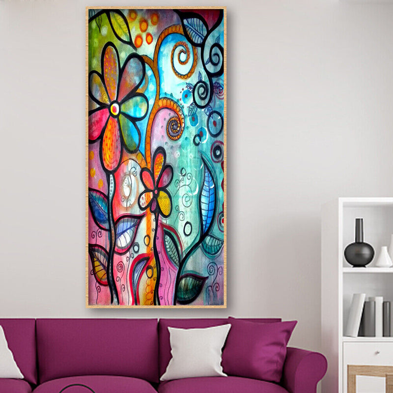 Home Decor DIY Drill Point Craft Abstract Flower Mosaic Round Diamond Painting