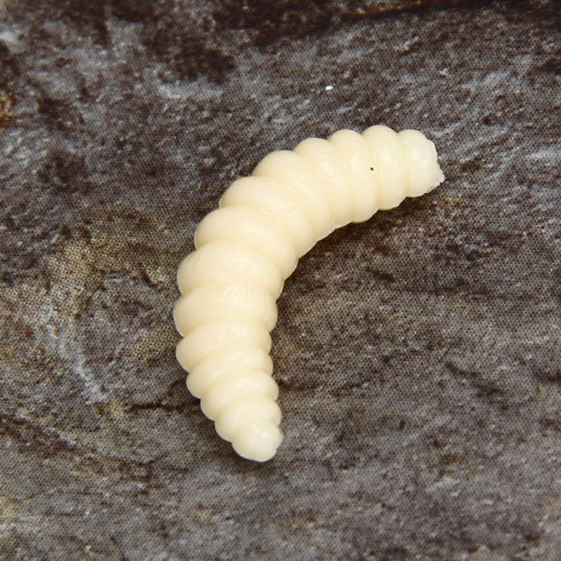 200Pcs Soft Plastic Fishing Lures Baits Maggots Worms Tackle light yellow