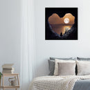 DIY Digital Picture Heart Mountain Frameless Painting By Number Handicraft