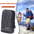 Men Oxford Cloth Belt Bags Zipper Reflective Striped Fanny Pack (Dark Grey)