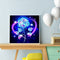 Hand Painted on Canvas DIY Blue Rose Oil Paint By Numbers Drawing Kit Craft