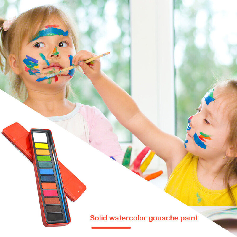 12/18/24 Solid Watercolor Paint Set Kindergarten Art Drawing Water Color Pigm