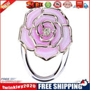 Portable Folding Table Bag Hook Hanger Holder Rose Rhinestone Decor(Pink)