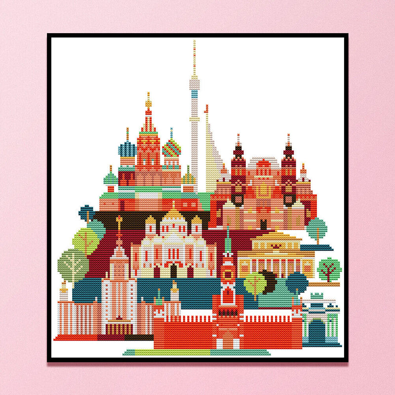 Partial Embroidery Scene Counted Cross Stitch 14CT Cotton Kit (FA129) Newly
