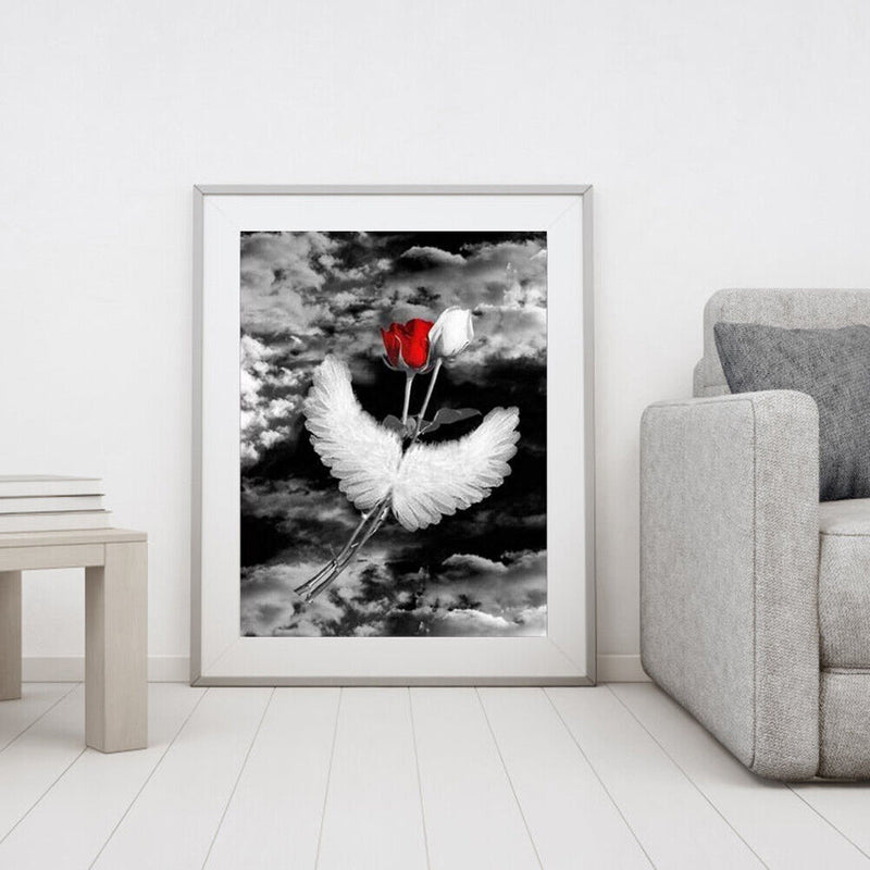 Red and white roses 40x50cm Oil Paint By Numbers Picture DIY Painting M748