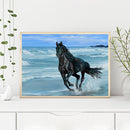 Seaside Horse Oil Paint By Numbers Kits Canvas Picture Gift for Adults Childr