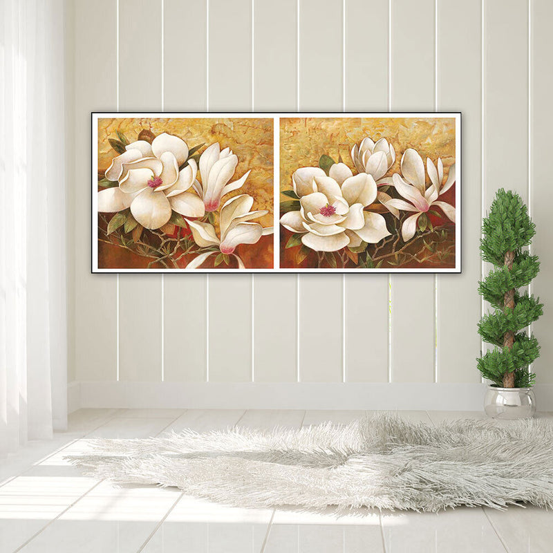 White Flower Oil Paint By Numbers Kits Canvas Picture Wall Art DIY Craft Decor