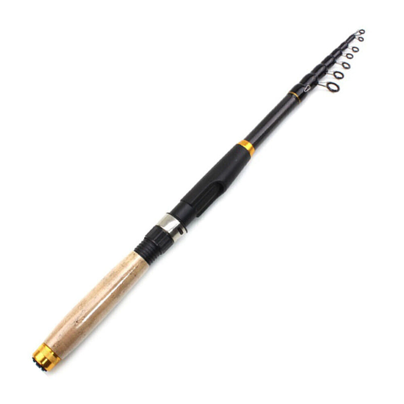 Ultra Short Telescopic Mini Spinning Fishing Rod Carbon Fiber Pole (2.7m)