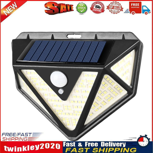 Solar PIR Motion Sensor Wall Light Outdoor 3 Modes Security Lamp (166 LED) Newly