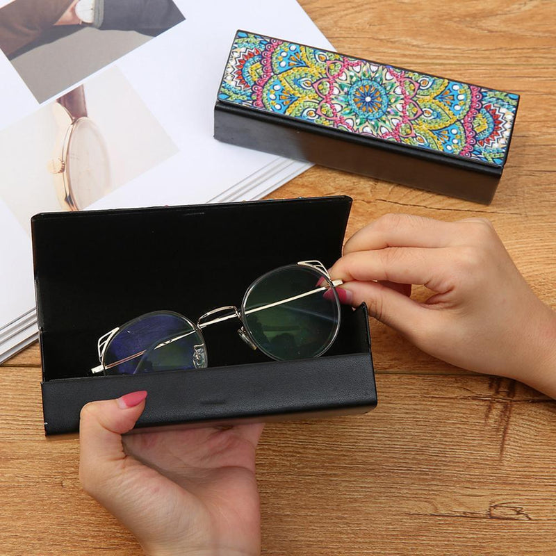 DIY Diamond Painting Leather Sunglasses Box Portable Glasses Storage Case Newly