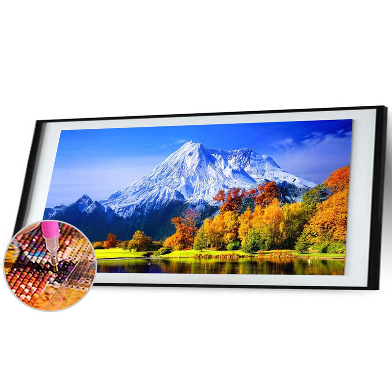 Diamond Painting Snow Mountain Lake Full Round Drill Picture of Rhinestone