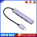 Type C HUB USB-C to 4 Port USB 2.0 Splitter Converter OTG Adapter (Grey)
