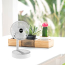 Touch Folding Fan Telescopic Mini Summer Student Desktop Table Fan (White)