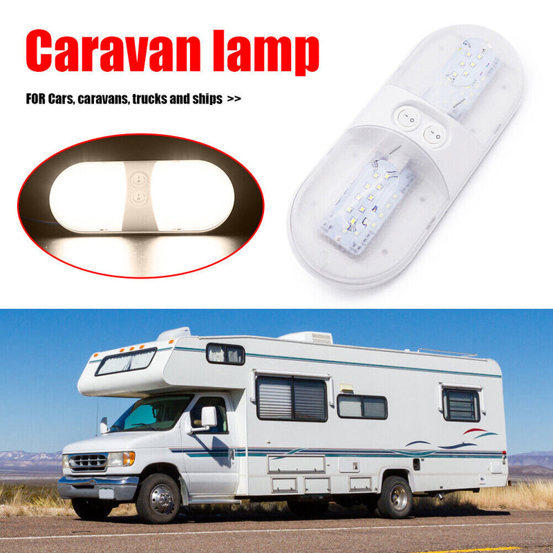 12V Dome Light Ceiling Lamp Double Switch for RV Marine Boat Yacht Camper Newly