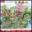 Full Embroidery Mountain Villa Stamped 11CT Needlework Set DIY Cross Stitch K