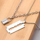 Party Jewelry Women Men Collar Chain Necklace Key Lock Pendant Punk Choker