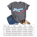 Independence Day Print Merica Letter T-Shirt (Dark Grey XL)