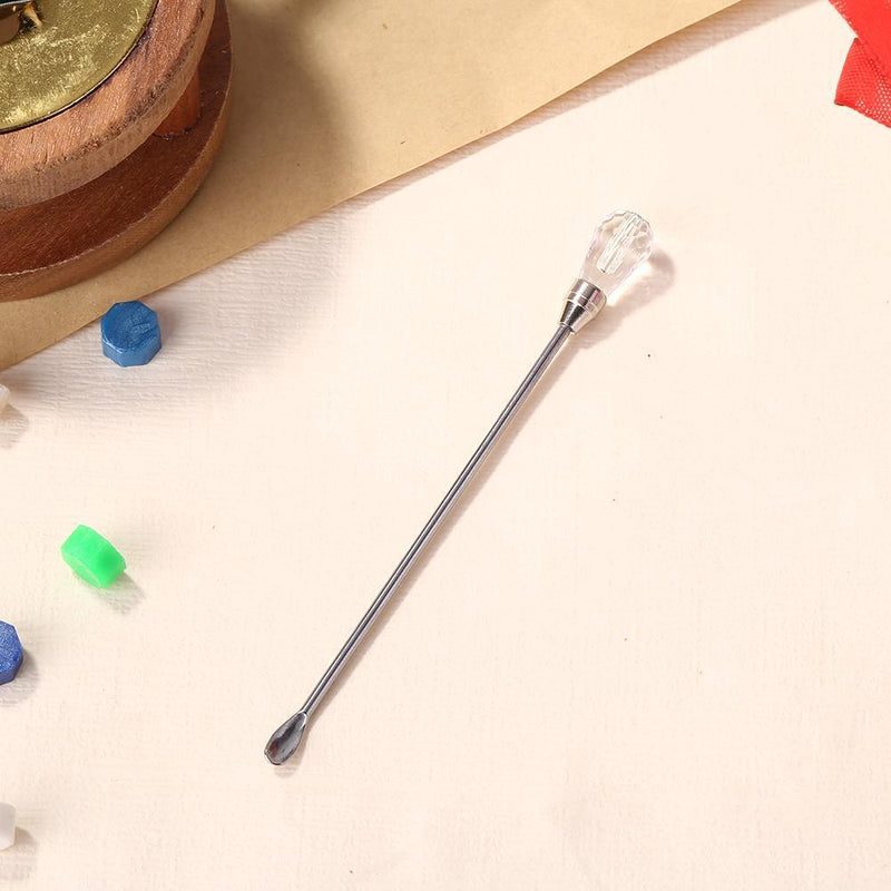 Stainless Steel Mixing Spoon Melted Wax Pills Bead Headring Stick (White)