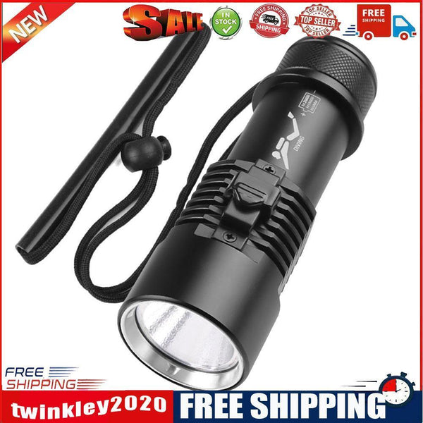 XHP70 LED 1500LM Powerful Zoom Underwater Diving Flashlight with Hand Rope