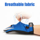 Fishing Gloves 3 Cut Fingers Waterproof Anti-Slip Sports Mittens (Blue) Newly