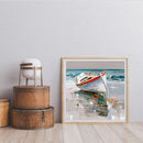 Beach Boat Oil Paint By Numbers Kit DIY Acrylic Painting Wall Art Picture C