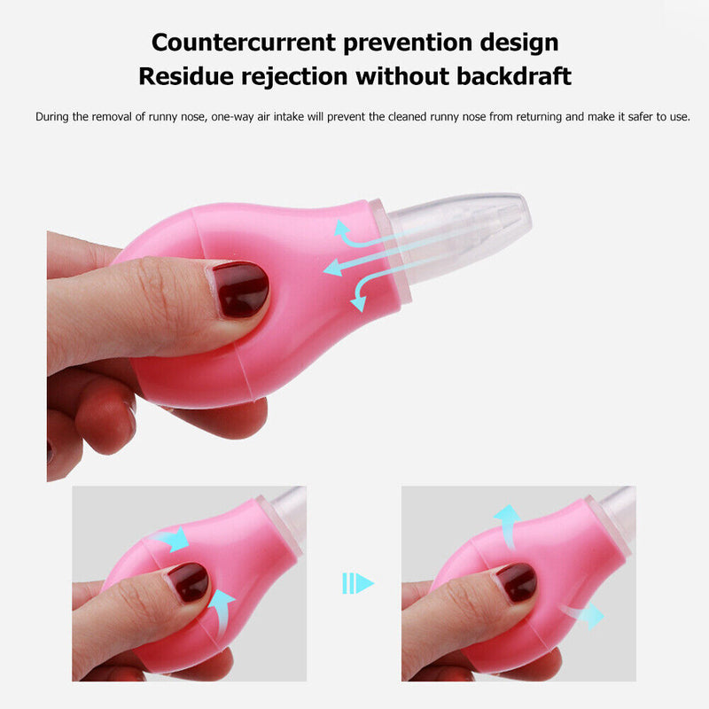 #A Pump Type Silicone Baby Nose Cleaner Vacuum Sucker Infant Kids Nasal Aspira