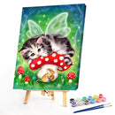 Cat Mouse Colouring Oil Canvas Pictures DIY Hand Painted Paint By Numbers Kit