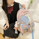 #A Backpack Preppy Style Hit Color School Students Laptop Shoulder Bookbags