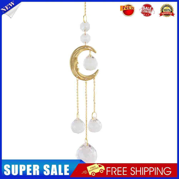 #A Wind Chime Crystal Ornament Diamond Pipa Moon Prism Windbell Pendant Jewelry
