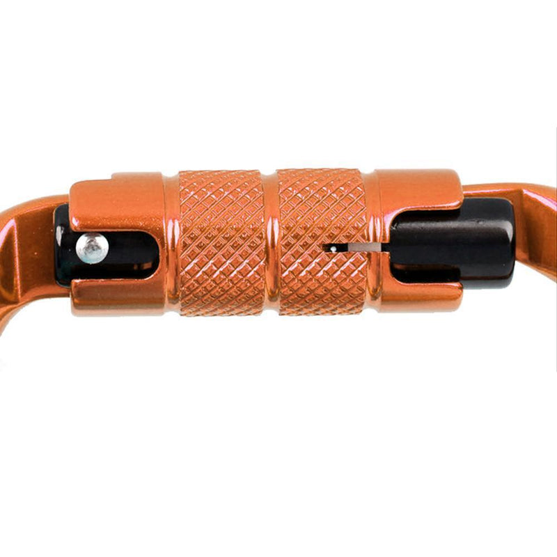 25KN O Shape Safety Auto Master Lock Carabiner Rock Climbing Buckle (Orange