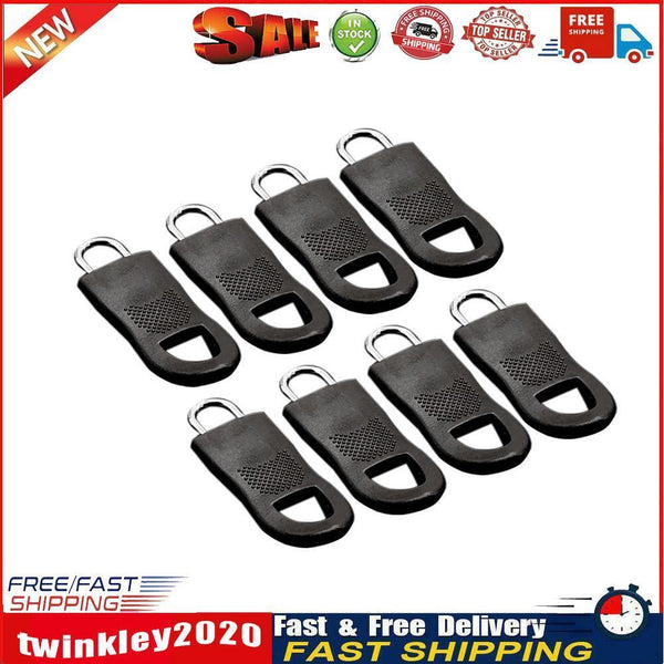 8x Replacement Zipper Puller for Clothing Bag Zip Pull Fixer (Black 25mm) Newly