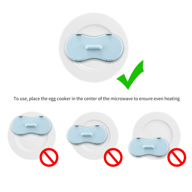 Microwave Egg Poacher Eco-Friendly Double Egg Poaching Cup - 4pcs (Blue)