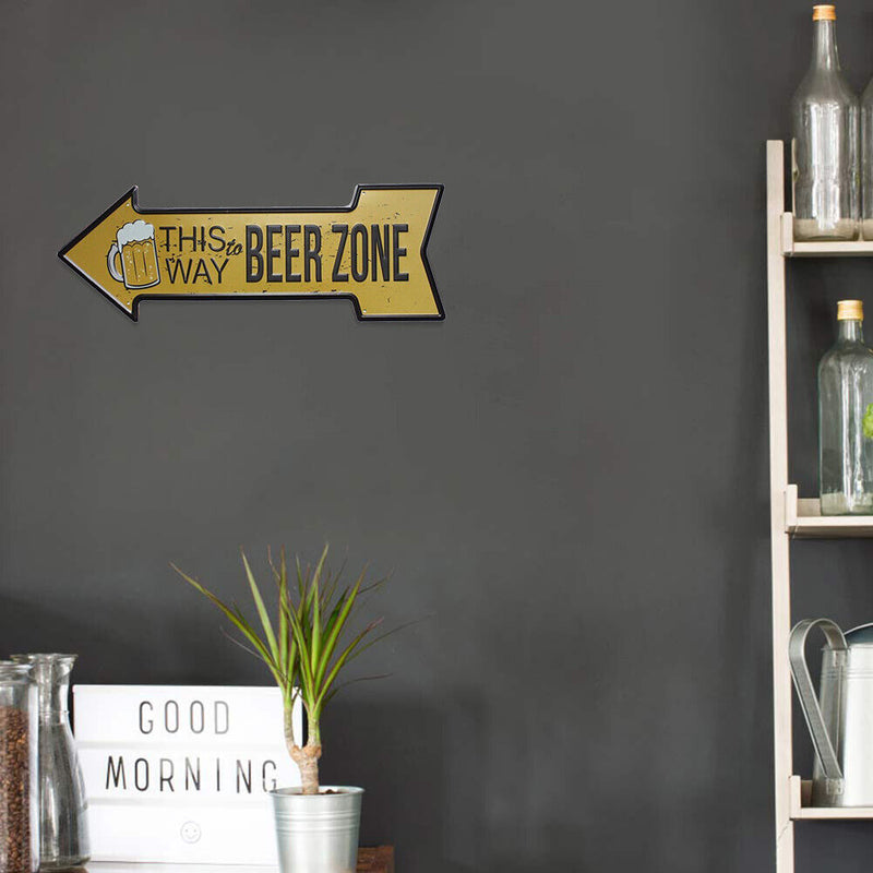 Retro Arrow Beer Area Metal Plate Painting for Bar Pub Tin Plaque Wall Sign