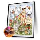 5D DIY Full Round Drill Diamond Paint Board Bird Mosaic Rhinestone Art Pict