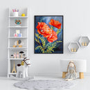 5D DIY Diamond Painting Red Flower Full Round Diamond Mosaic Home
