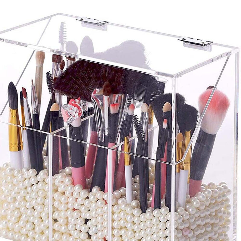 Acrylic Cosmetic Storage Box Dustproof Makeup Brushes Container Holders