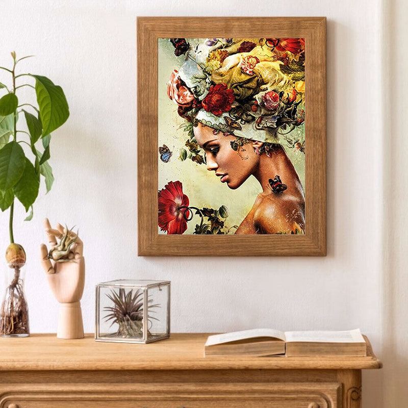 Elegant Women Oil Paint By Numbers Kits Canvas Picture Wall Art DIY (B711)