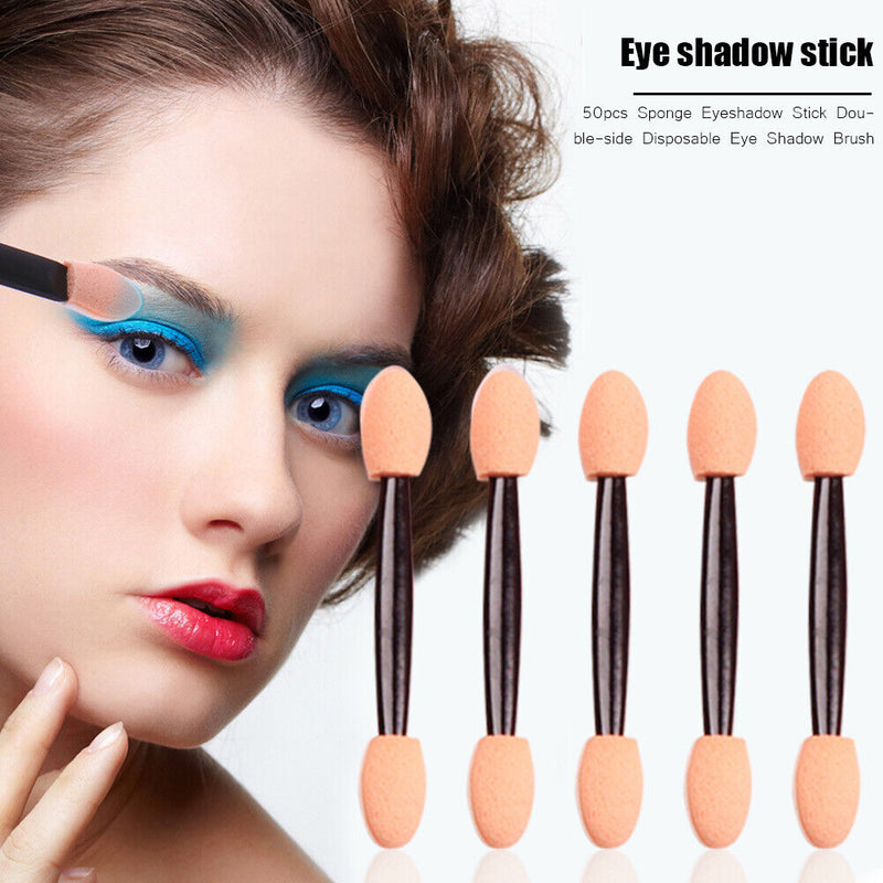 50pcs Professional Sponge Stick Makeup Eye Shadow Brush Women Cosmetic Tool