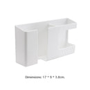 Phone Charge Organizer Wall Mounted Punch Free Remote Control Rack (White)