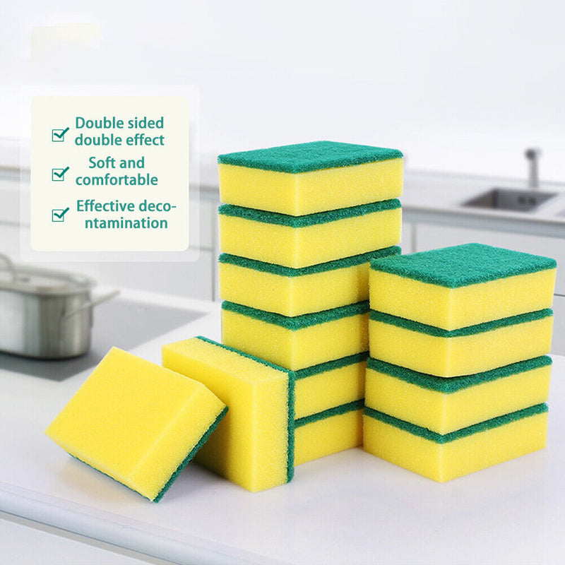 2pcs Dishwashing Sponge Scoring Pad Household Kitchen Cleaning Brush Sponges