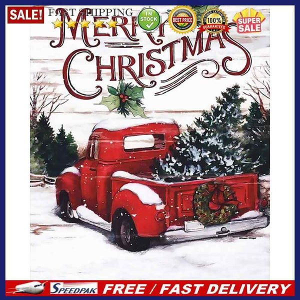 Christmas Car Oil Paint by Numbers Hand Painted Frameless Picture Home Orna
