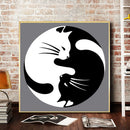 Eight Diagrams Cat Oil Paint By Numbers Kits Canvas DIY Wall Art Craft Coloring