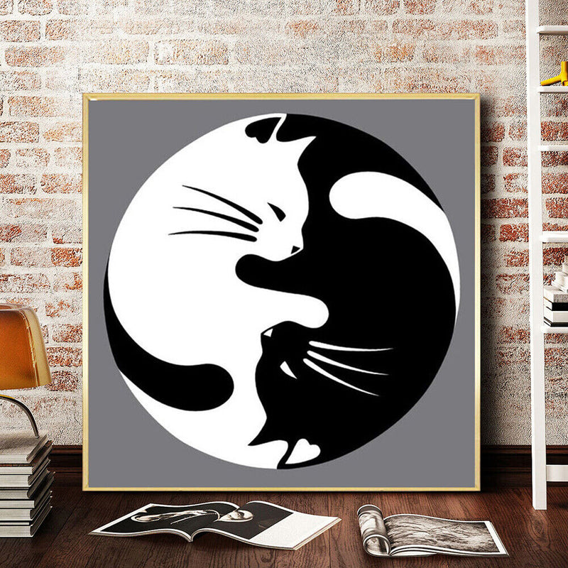 Eight Diagrams Cat Oil Paint By Numbers Kits Canvas DIY Wall Art Craft Coloring