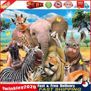 5D Diamond Painting Animal Party Full Square Drill Wall Rhinestone DIY Art Newly