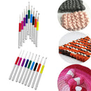 9pcs Double Color Plastic Handle Sweater Needles Crochet Hooks Set DIY Craf